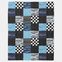 American Muscle Cars Fleece Blanket - Blau