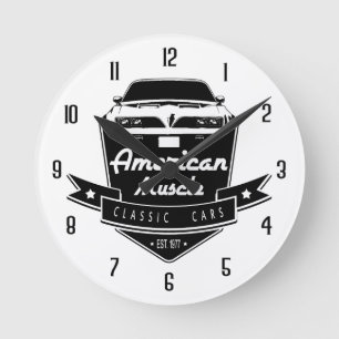 American Muscle Trans Runde Wanduhr