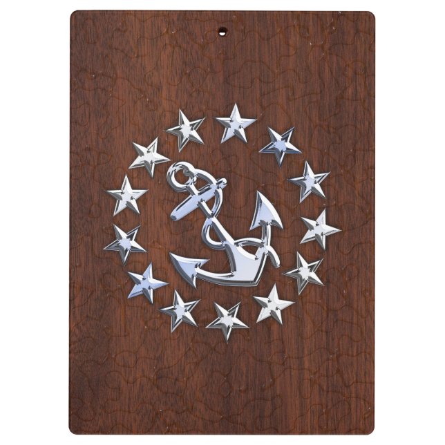 American Nautical Yacht Flag Wet Mahogany Klemmbrett (Rückseite)