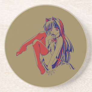 American Neko Catgirl Furry Anime Loli Slave Getränkeuntersetzer