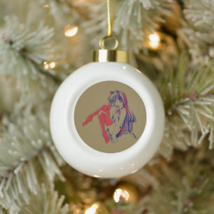 American Neko Catgirl Furry Anime Loli Slave Keramik Kugel-Ornament