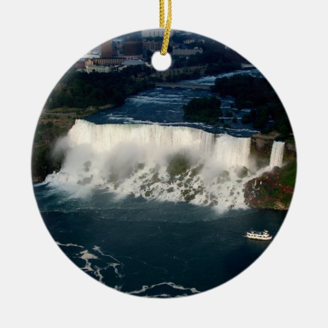 American Niagara Falls: Luftbild von Skylon Keramik Ornament (Vorne)