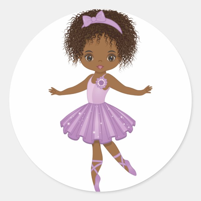 American Niedlich Ballerina Round Sticker (Vorderseite)