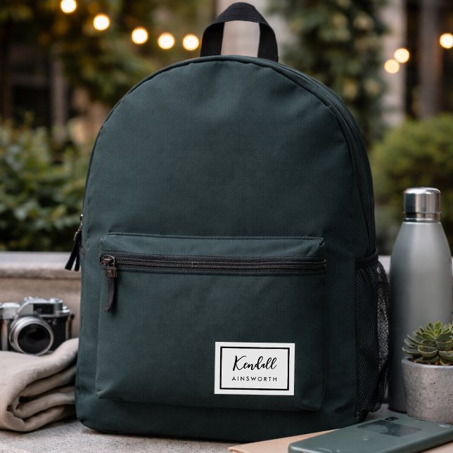 American Nostalgia Classic Simple Minimal Green Bedruckter Rucksack (A minimalist personalized backpack that keeps everyday essentials organized in style)