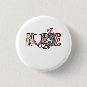 American Nurse 4. Juli Patriotic USA Flag Nurs Button