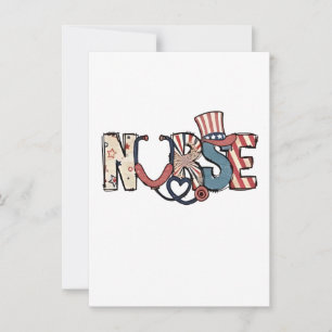American Nurse 4. Juli Patriotic USA Flag Nurs Einladung