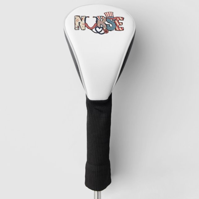 American Nurse 4. Juli Patriotic USA Flag Nurs Golf Headcover (Vorderseite)