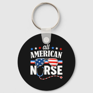 American Nurse 4. Juli Patriotic USA Flag Nurs Schlüsselanhänger