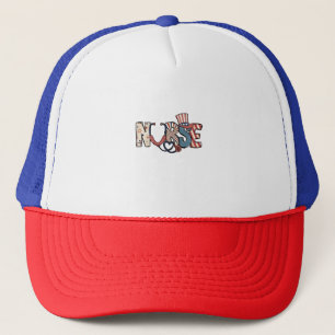 American Nurse 4. Juli Patriotic USA Flag Nurs Truckerkappe