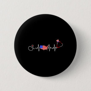 American Nurse 4. Juli USA Flag Karte Patriotic Button