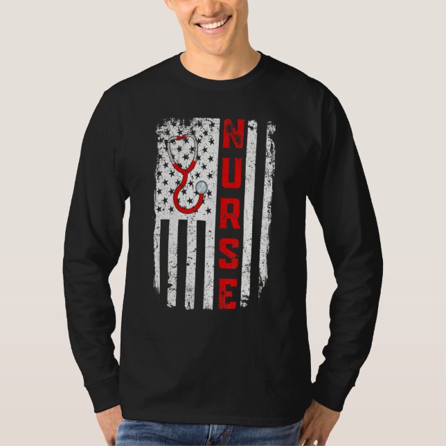 American Nurse Stethoscope Docs Flag Retro 4t T-Shirt (Vorderseite)