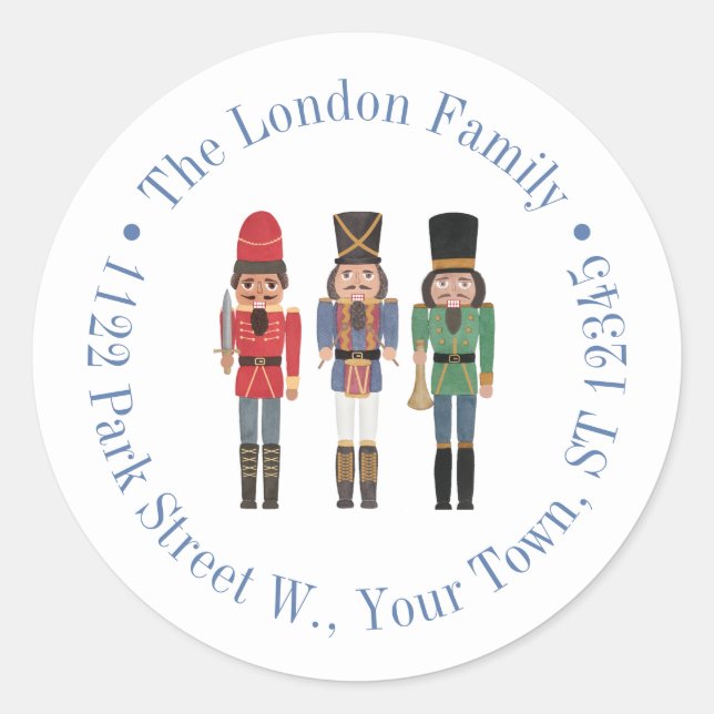American Nutcracker Rücksendeadresse Runder Aufkleber (Vorderseite)