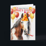 American Paint Pinto Horse Funny Birthday Karte<br><div class="desc">Warme kastanienfarbene Rupf mit weißen Markierungen auf diesem schönen amerikanischen Paint Pferd, das bereit ist, Pferdefreunde Geburtstagswünsche zu senden.</div>