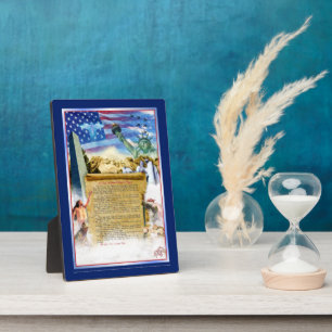 American Patriot Impressionist Oil Painting Plaque Fotoplatte