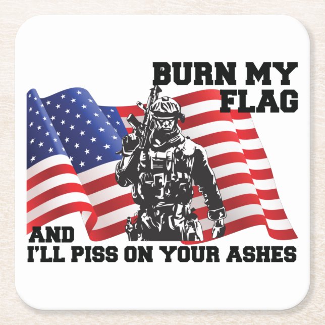 American Patriot Rechteckiger Pappuntersetzer (Vorderseite)