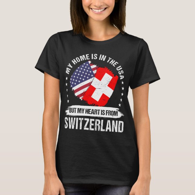 American Patriot Switzerland Flag Swiss Roots T-Shirt (Vorderseite)