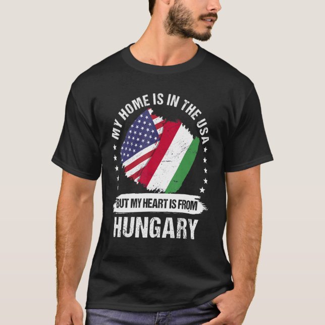 American Patriot Ungarn Flag American Ungarisch R T-Shirt (Vorderseite)