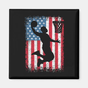 American Patriotic Bysketbyll 4. Juli US-Flagge Magnet
