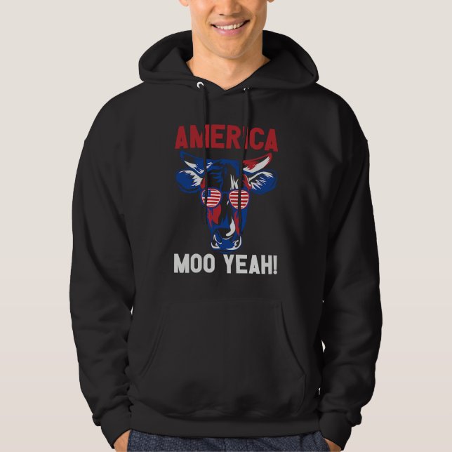 American Patriotic Decoration Moo Yeah Hoodie (Vorderseite)