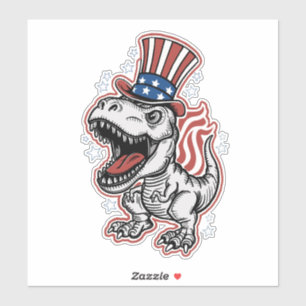 American Patriotic Dinosaurier Aufkleber