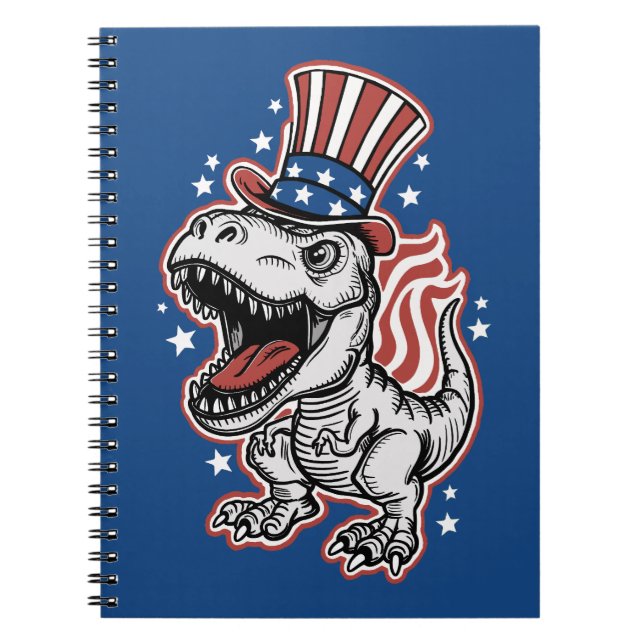 American Patriotic Dinosaurier Notizblock (Vorderseite)