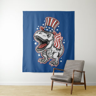 American Patriotic Dinosaurier Wandteppich