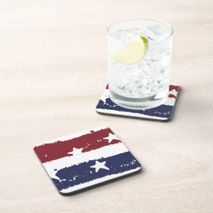 American Patriotic Distressed Paint Untersetzer Se