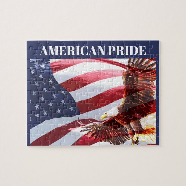 American Patriotic Eagle In Flight (Horizontal)