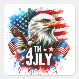 American Patriotic Eagle Sublimation-61905 Quadratischer Aufkleber