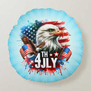 American Patriotic Eagle Sublimation-61905 Rundes Kissen