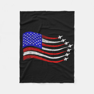 American Patriotic Fighter Jets Usa Flag Wave 4t Fleecedecke