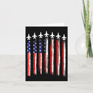 American Patriotic Fighter Jets Usa Flag Wave 4t Karte