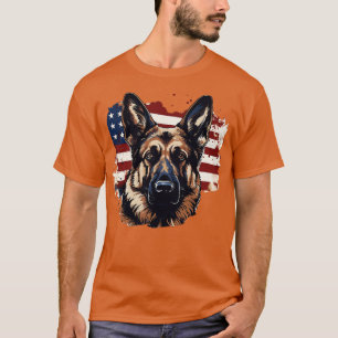 American Patriotic German Shepherd Dog T-Shirt