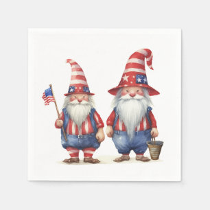 American Patriotic Gnomes Serviette