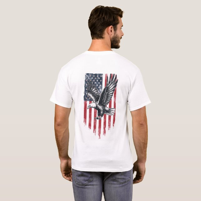 American Patriotic Men's T - Shirt Freedom Gift (Schwarz voll)
