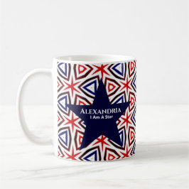 American Patriotic Red White Blue Star Muster Kaffeetasse