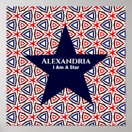 American Patriotic Red White Blue Star Muster Poster