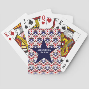 American Patriotic Red White Blue Star Muster Spielkarten