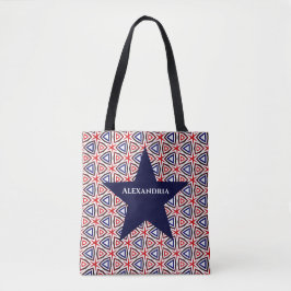 American Patriotic Red White Blue Star Muster Tasche