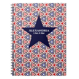 American Patriotic Star Red White Blue Pattern Notizblock