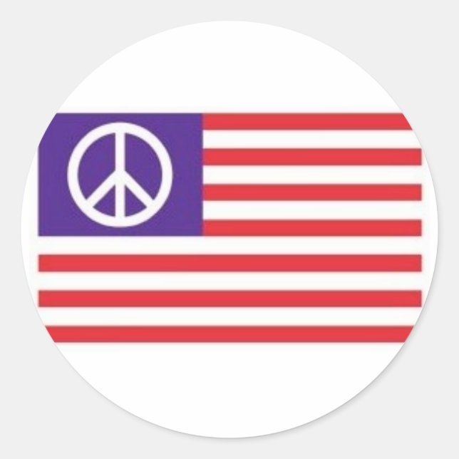 American Peace Flag Runder Aufkleber (Vorderseite)