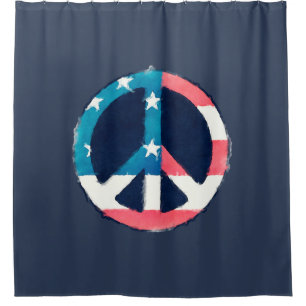 American Peace Sign grunge + Ihre Ideen Duschvorhang