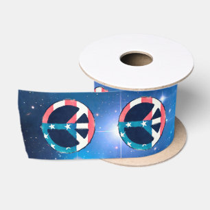 American Peace Sign grunge + Ihre Ideen Satinband
