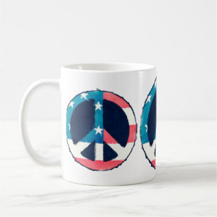 American Peace Sign grunge Kaffeetasse
