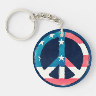 American Peace Sign grunge Schlüsselanhänger