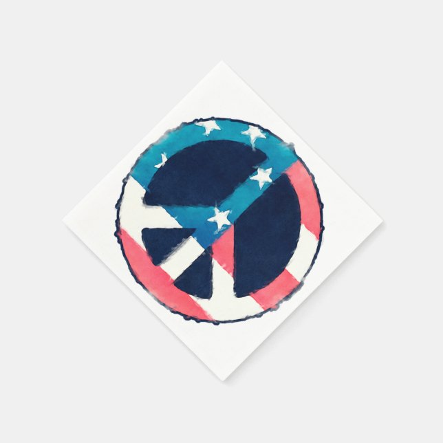 American Peace Sign grunge Serviette (Ecke)