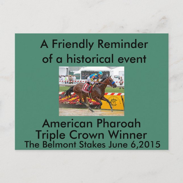 American Pharaoh Triple Crown Gewinner Postkarte (Vorderseite)