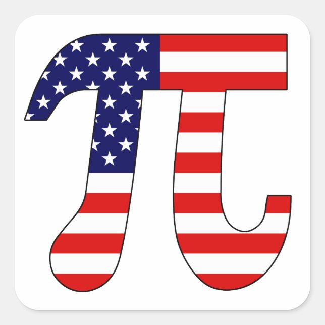 American Pi Quadratischer Aufkleber (Vorderseite)