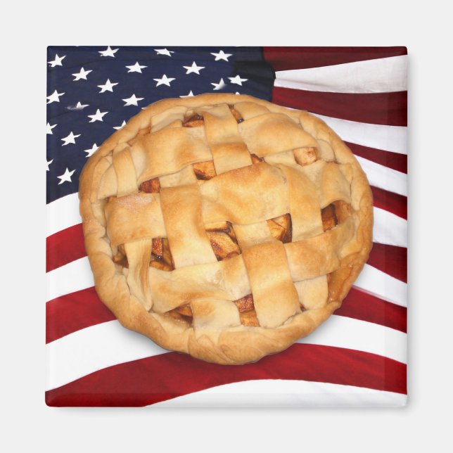 American Pie (Apple Pie mit amerikanischer Flagge) Magnet (Vorne)