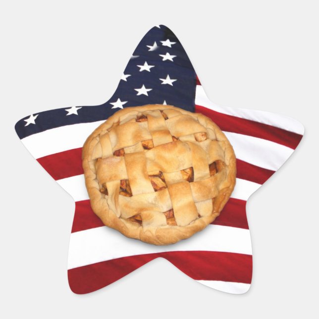 American Pie (Apple Pie mit amerikanischer Flagge) Stern-Aufkleber (Vorderseite)